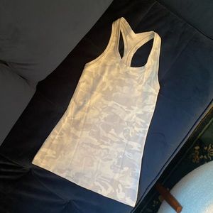 Lululemon white and grey camo tank top